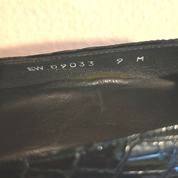 Stuart Weitzman Black Croc Embossed Neutral Luxury High Heels Sz.9 - Picture 10 of 10